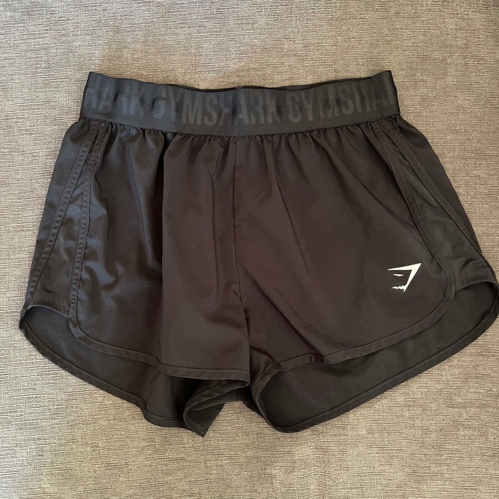 Gymshark Flex Training Shorts Black Logo Waistband Women Medium GLSH4718-BK